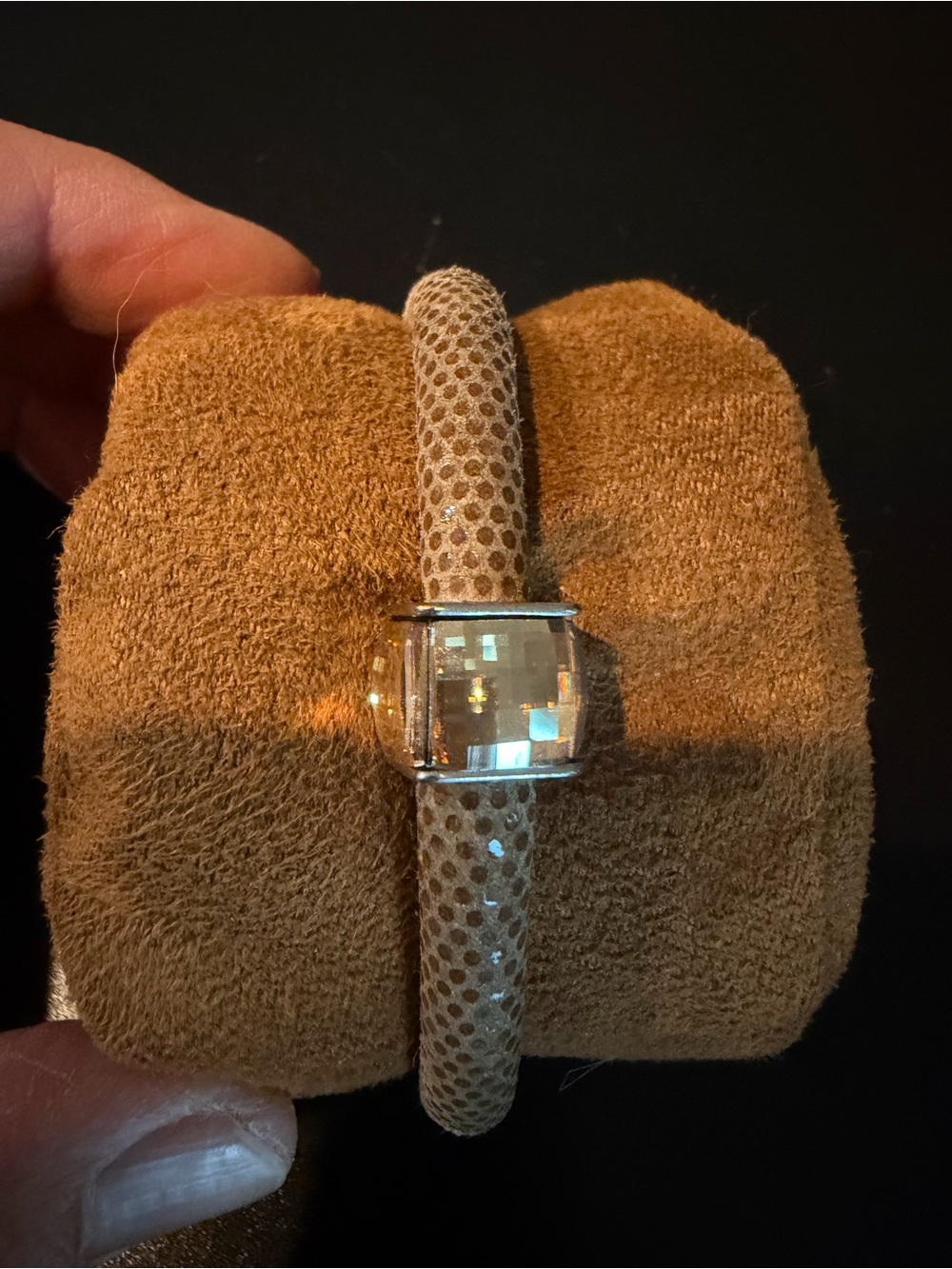 Beige Mesh Tube Bracelet with Gold Accent by Brighton - Picture 4 of 7